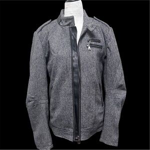 Le Chateau Black & Grey Wool Blend Slim Fit Jacket M